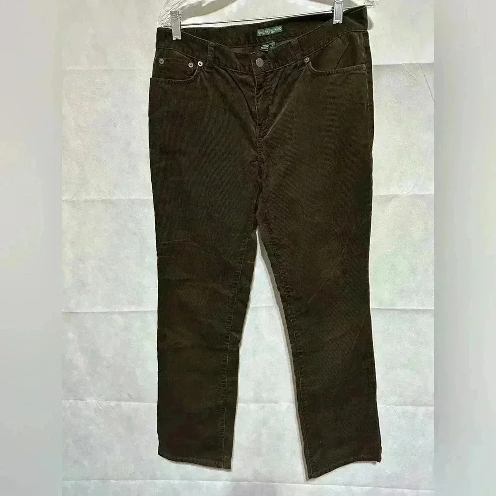 VTG 90’s Ralph Lauren Exclusive Western Wear Brown Corduroy Womens Pants Sz 10